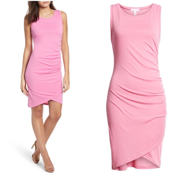 Leith Zenna Ruched Tank Dress Bodycon Pink Plus Size 3X NWT - Picture 2 of 12